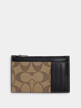 Coach Zip Card Case in Signature Canvas